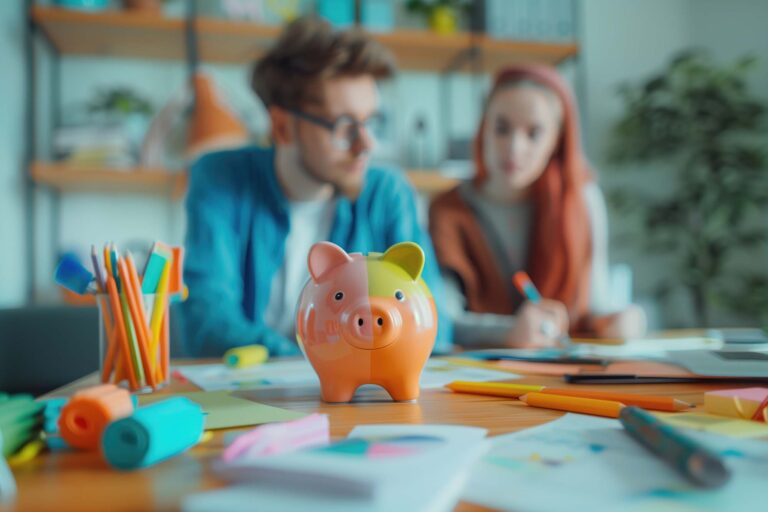 Jóvenes en su casa mirando finanzas